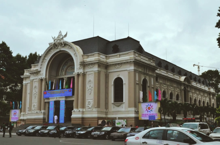 The Saigon Opera House is located in the city's swanky district which also home to popular name brands such as LV and Prada